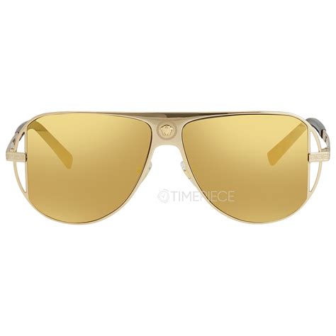 versace ve2212 gold|Versace Man Sunglasses Gold Frame, Brown Mirror Gold .